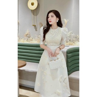 Váy nữ váy ĐẦM DỰ TIỆC THIẾT KẾ ĐỦ size SML vải tafta dài đính Hoa hoạ tiết siêu sang xịn mịn đi tiệc xinh hết nấc