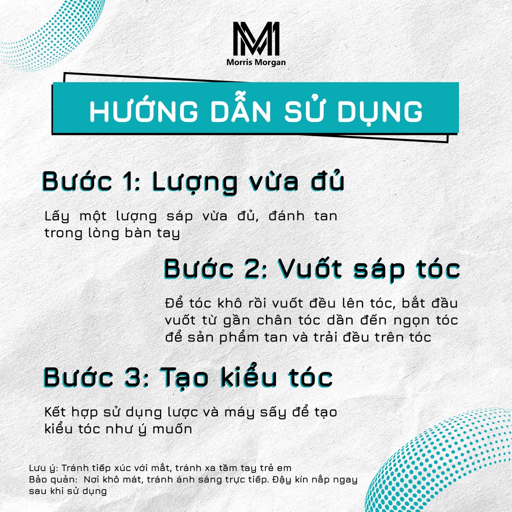 Sáp vuốt tóc nam cao cấp Morris Morgan, hàng chính hãng