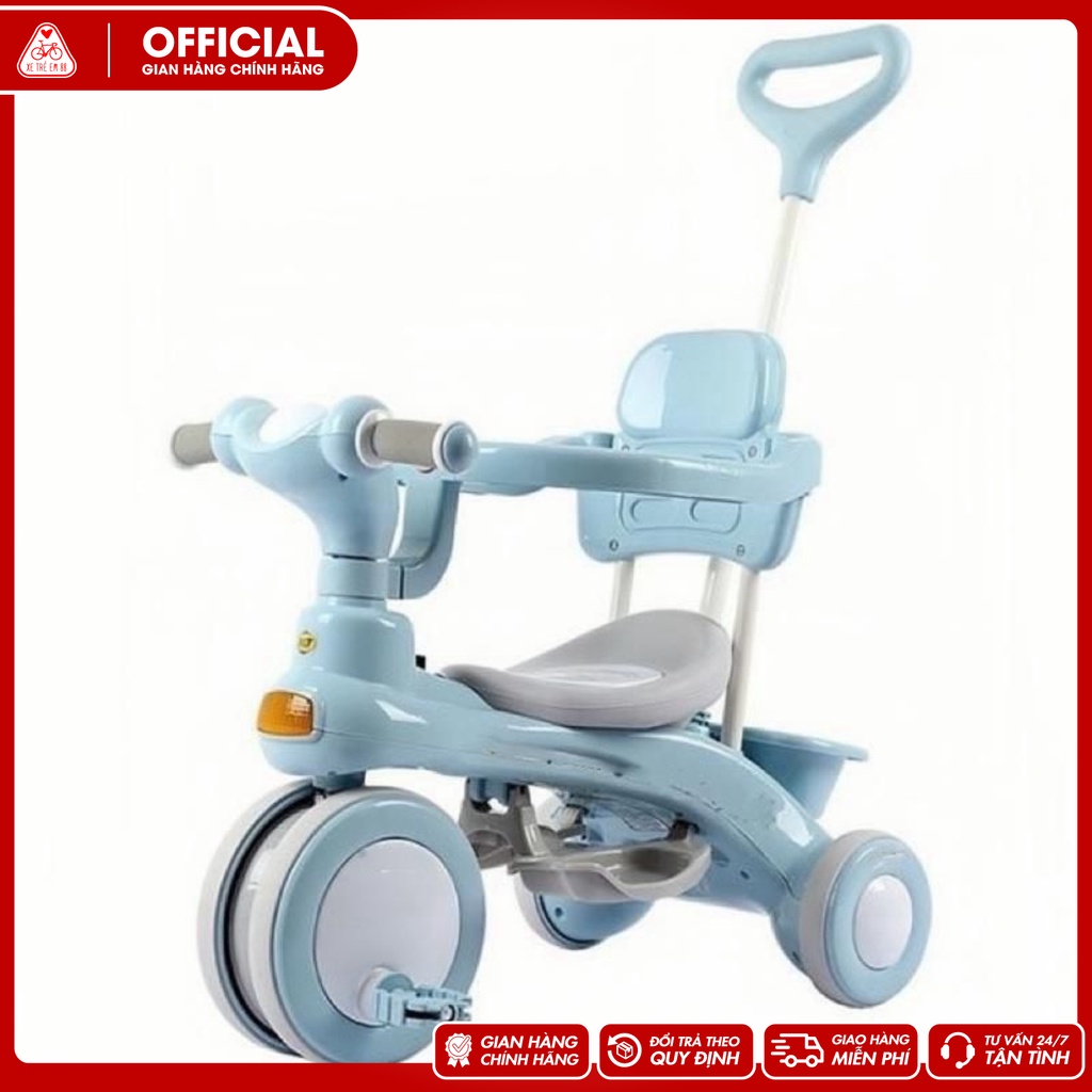 Xe 3 bánh có cán đẩy 618 phát nhạc cho bé