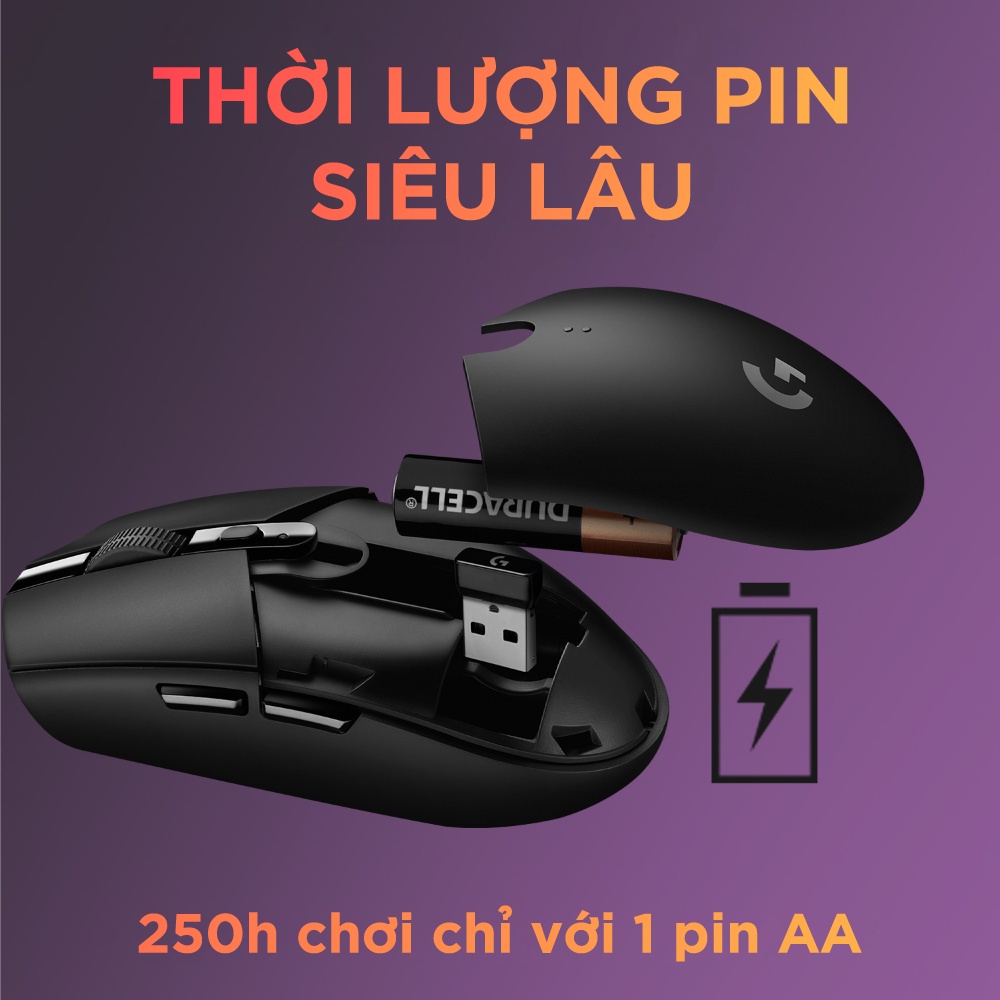 Chuột Game Không Dây Logitech G304 - Nhẹ, 6 Nút Lập Trình, Pin 250H, Siêu Tiện Lợi, Siêu xịn - Paolu