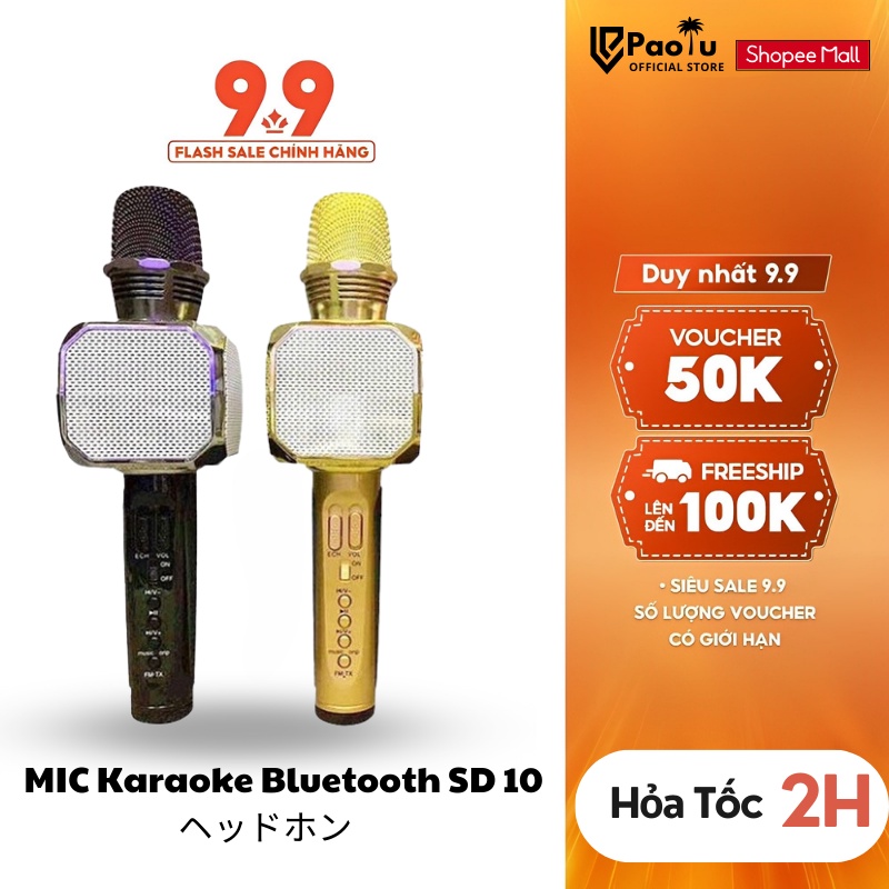 Micro Karaoke Bluetooth SD 10 Paolu Cho Mọi Loại Thiết Bị Có Bluetooth
