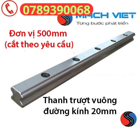 Thanh Ray Trượt vuông sản xuất theo chuẩn Hiwin HGR20 (bản 20) đơn vị 500mm