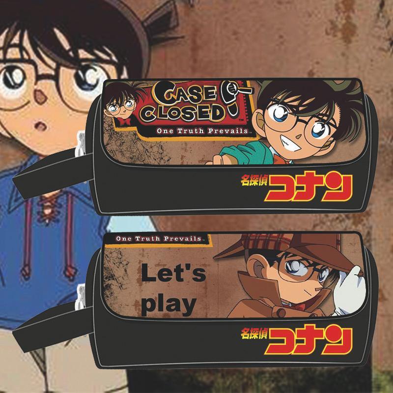 Hộp Đựng Bút Chì Nắp Gập In Hình Thám Tử conan Sức Chứa Lớn Phong Cách anime Nhật Bản Cho Học Sinh