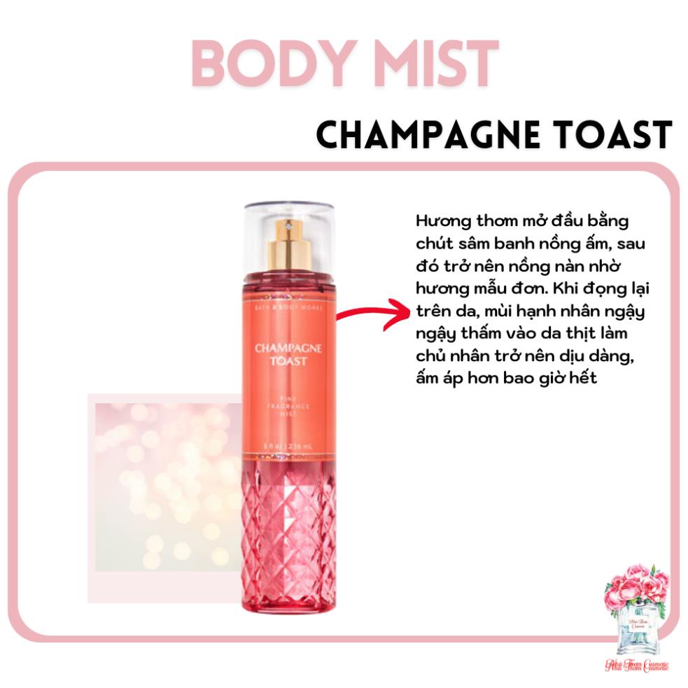 Xịt Thơm Toàn Thân & Body Works Champagne Toast Bath Hương Thơm Tinh Tế Giúp Da Sáng Hồng 236ml
