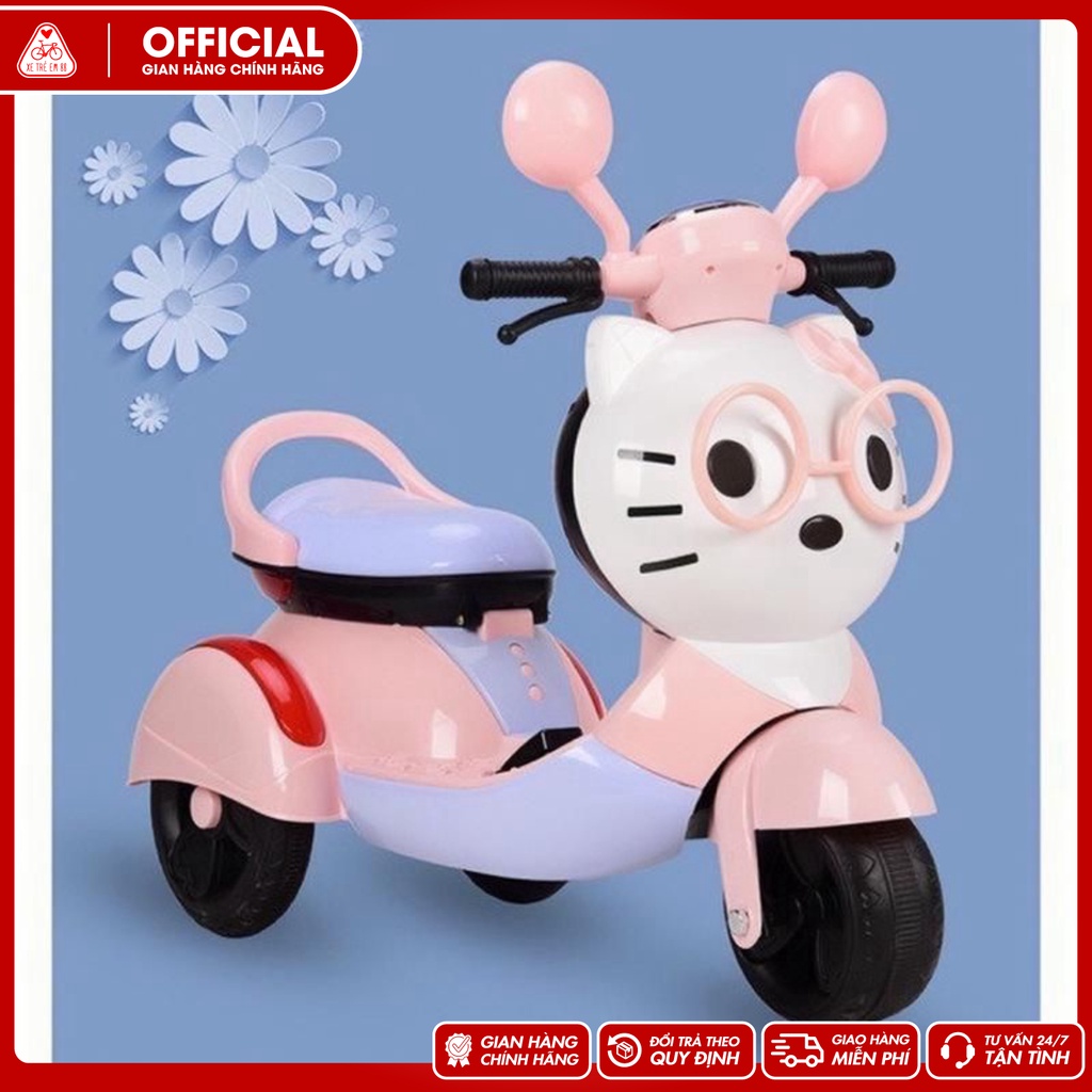 Xe máy điện hình Kitty cho bé gái