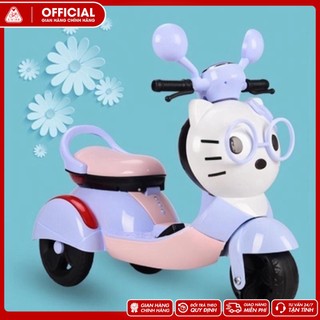 Xe máy điện hình Kitty cho bé gái