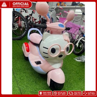 Xe máy điện hình Kitty cho bé gái