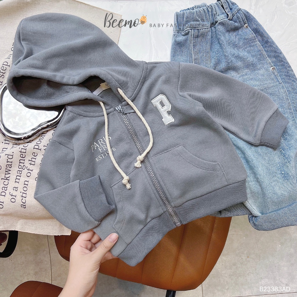 Áo khoác nỉ có mũ mùa thu đông hoodie beemo cho bé
