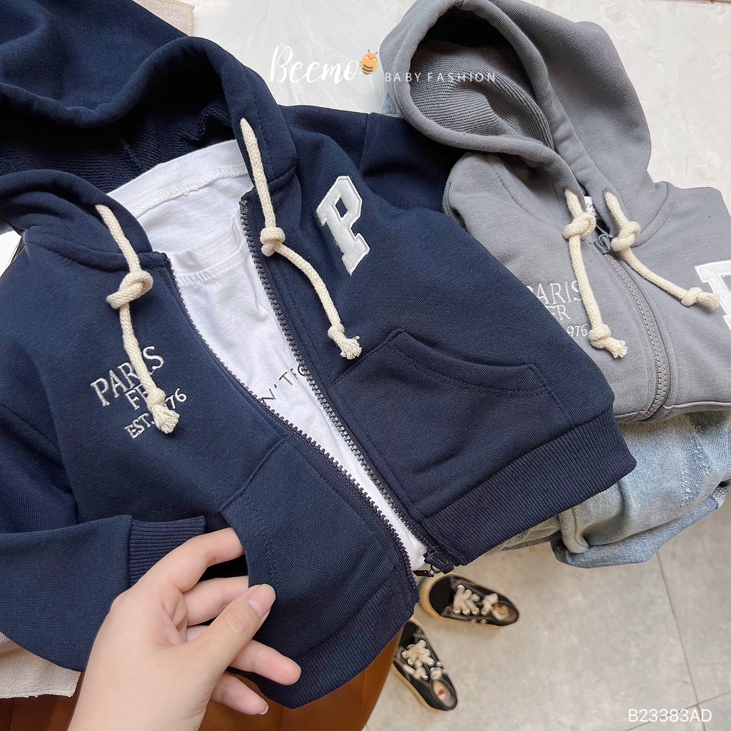 Áo khoác nỉ có mũ mùa thu đông hoodie beemo cho bé