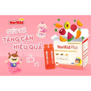Siro Ăn Ngon NORIKID PLUS  Hỗ Trợ Cải Thiện Biếng Ăn Táo Bón Tăng Sức Đề Kháng Cho Trẻ Hộp 10, 20 Ống