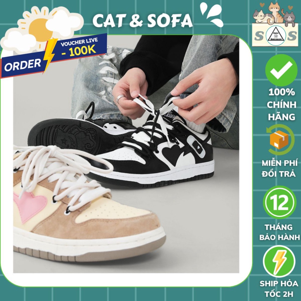 Giày Cat Sofa Chính Hãng - Giày Sneaker Cat and Sofa Dunk Black Phong Cách Đường Phố