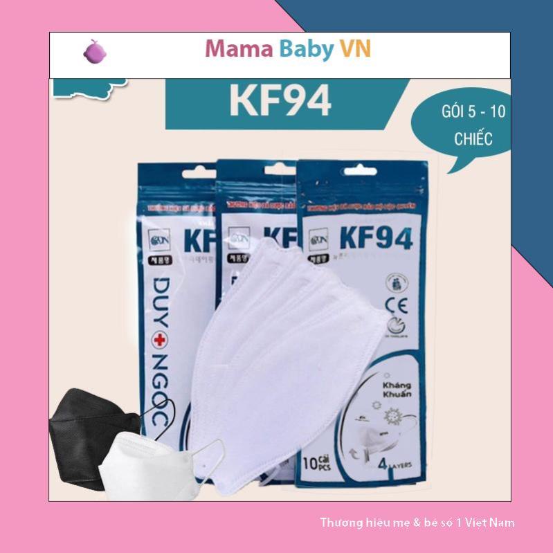 Khẩu trang KF94 Duy Ngọc tiêu chuẩn Hàn quốc KF94, gói 10 chiếc Mamababyvn