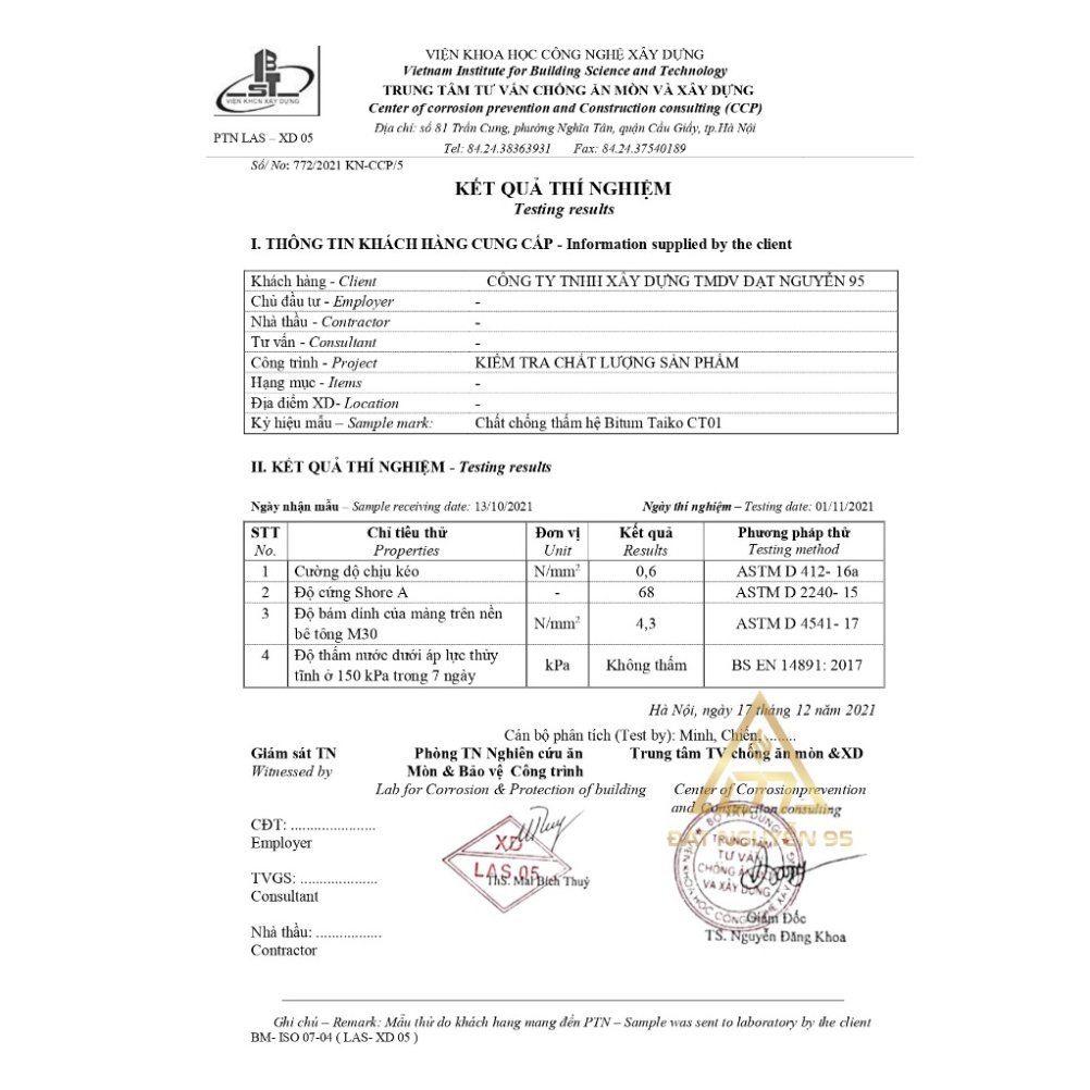 Taikomi CT01 10L  -Màu đen Keo Chống Thấm 1 Thành Phần, Ngăn thấm nước cho bề mặt bê tông, xi măng cát