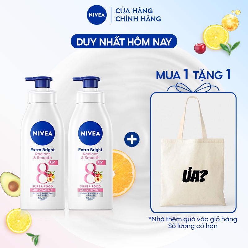 Bộ 2 Sữa Dưỡng Thể NIVEA Mịn Mượt | Sáng Da Ban Ngày từ 8 Super Foods (350 ml) - 98413