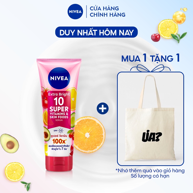 Serum Dưỡng Thể NIVEA 10 Super Vitamins Sáng Da | Mờ Thâm & Đốm Nâu Sau 7 Ngày (180 ml)