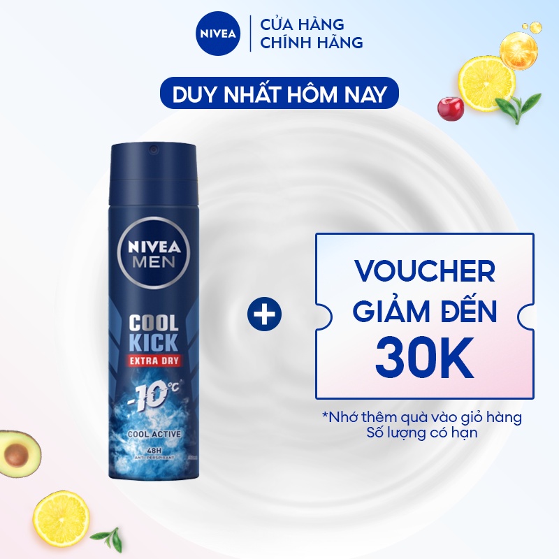 Xịt Ngăn Mùi NIVEA MEN Cool Kick Mát Lạnh - Thơm Năng Động (150 ml) - 82883