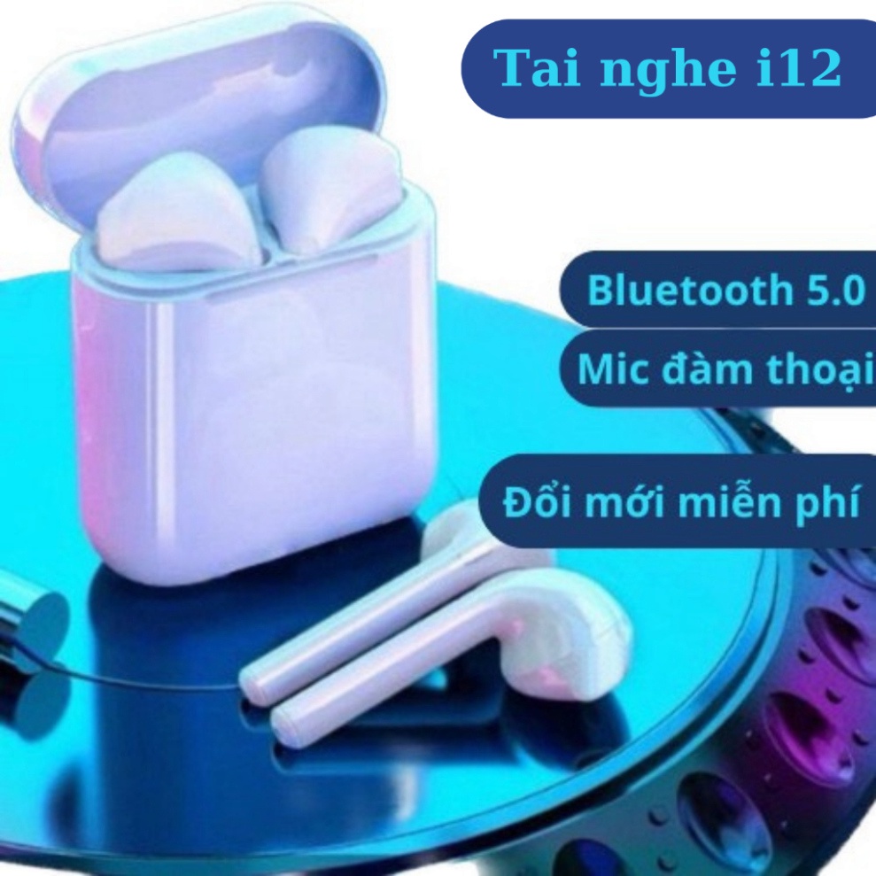 Tai nghe Bluetooth i12 Bản Cải Tiến Âm Thanh Nghe Hay Hơn Pin Trâu Bass Căng hơn Dùng Cho mọi ĐT, ZOTECH MALL
