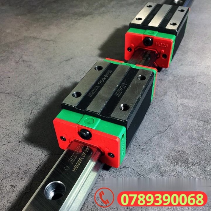 Bộ thanh ray trượt vuông HIWIN dài 1 mét phi 15mm (1 thanh ray HGR15 + 2 bi vuông HGH15)