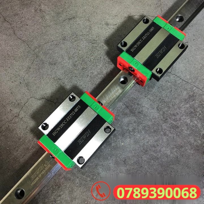 Bộ thanh ray trượt vuông HIWIN dài 1 mét phi 15mm (1 thanh ray HGR15 + 2 bi có cánh HGW15)
