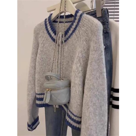 Áo Khoác cardigan Dệt Kim Tay Dài Dáng Ngắn Thời Trang Thu Đông Cho Nữ