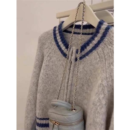 Áo Khoác cardigan Dệt Kim Tay Dài Dáng Ngắn Thời Trang Thu Đông Cho Nữ