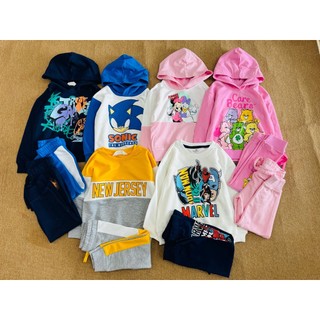Bộ nỉ da cá hm hoạ tiết nhiều hình btbg size 2-10y