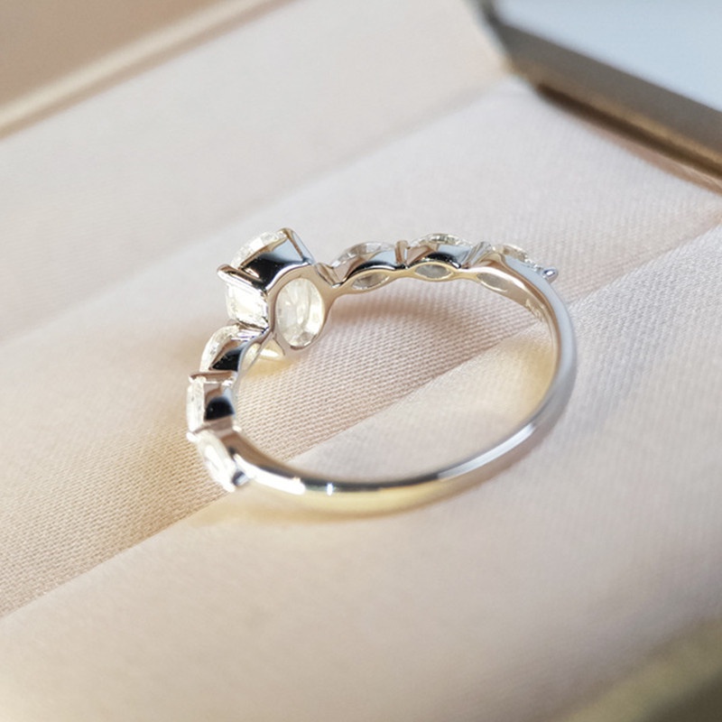 Nhẫn Đính Hôn Đính Đá Zircon Hình Trứng Chim Bồ Câu Độc Đáo Phong Cách Âu Mỹ Thời Trang Cho Nữ