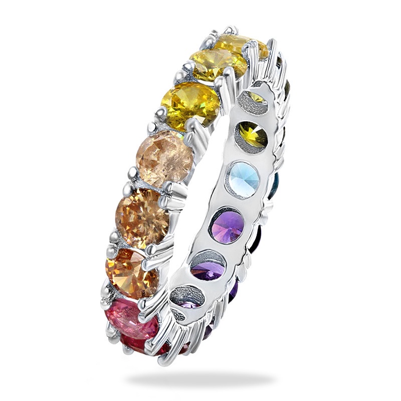 Nhẫn Thời Trang Âu Mỹ Bán Chạy Đính Đá Zircon Nhiều Màu Cho Nữ