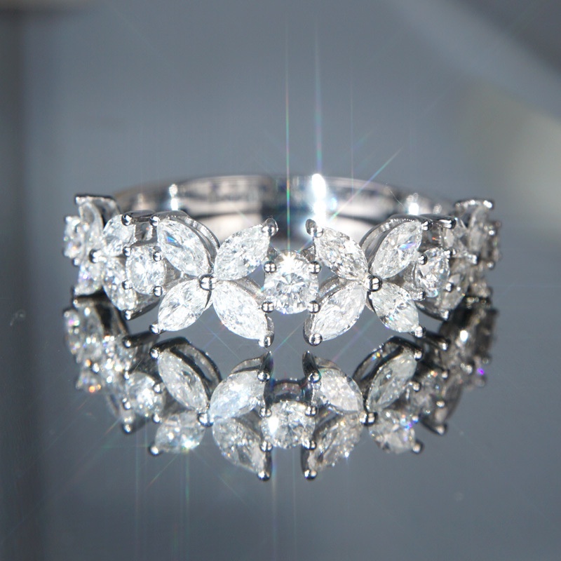 Nhẫn Hình Cỏ Bốn Lá Đính Đá Zircon Đơn Giản Hợp Thời Trang Cho Nữ