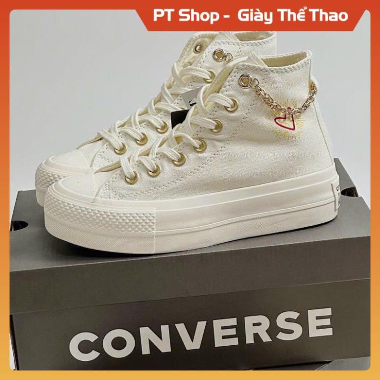 Giày Thể Thao CV Chuck Taylor All-Star Platform Gold Chain Cao Cấp Full Box, Giày Sneaker Nữ CV Xích Cổ Nữ Tính PT Shop