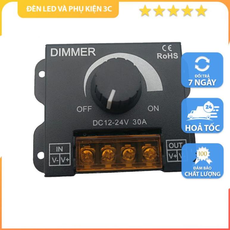 Bộ chiết áp, bộ điều chỉnh ánh sáng Dimmer 12V 24V 30A tăng giảm ánh sáng cho đèn LED