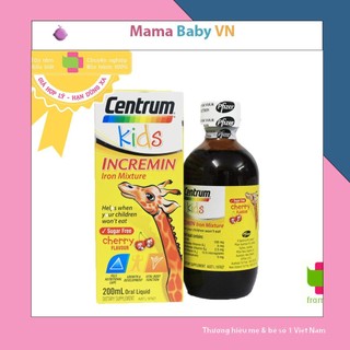 Siro Centrum Kids Incremin Iron Mixture, Úc giúp ăn ngon miệng hấp thu tốt hơn cho trẻ biếng ăn từ 6 tháng tuổi