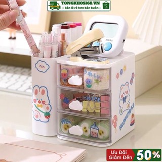 Kệ đựng bút đồ dùng học tập hộp lưu trữ văn phòng phẩm để bàn học sinh dễ thương - Kho Sỉ CK 668
