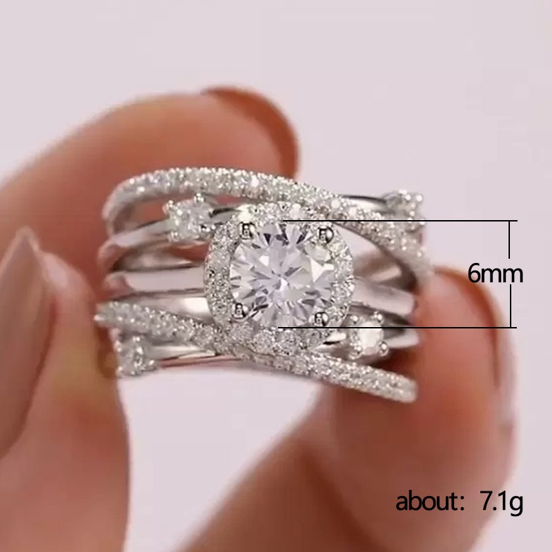 Nhẫn Đính Đá Zircon Phong Cách Âu Mỹ Thời Trang Cho Nữ