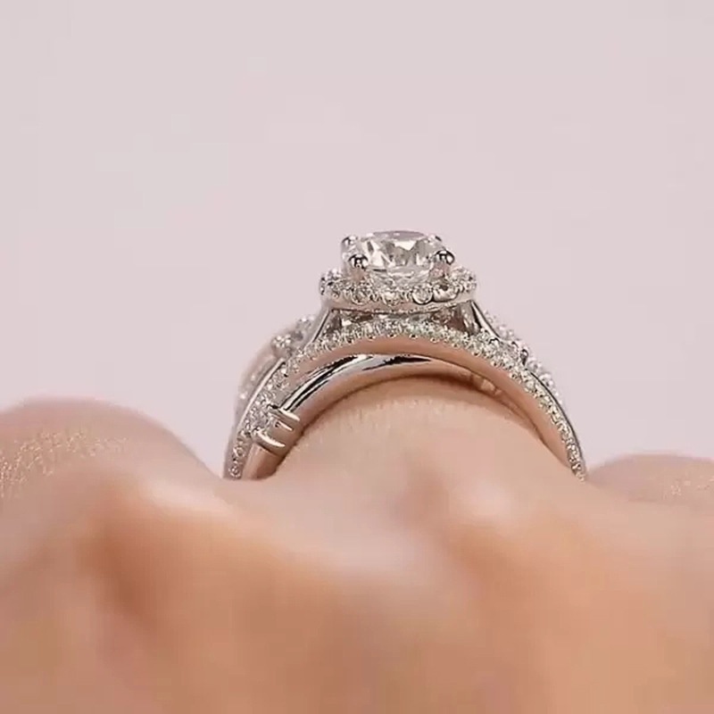 Nhẫn Đính Đá Zircon Phong Cách Âu Mỹ Thời Trang Cho Nữ