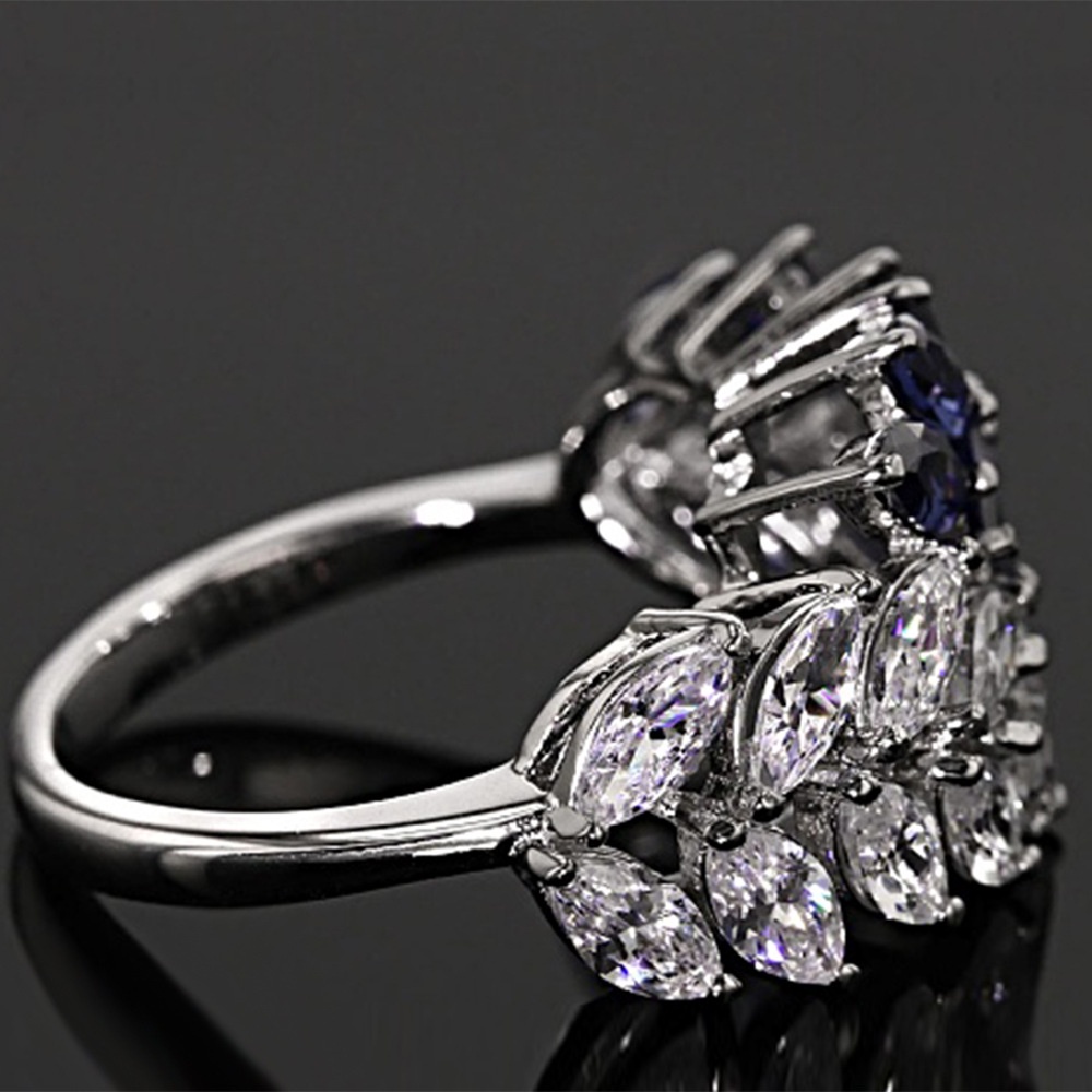 Nhẫn Hình Hoa Đính Đá Zircon Cao Cấp Không Gây Dị Ứng Thời Trang Âu Mỹ Cho Nữ