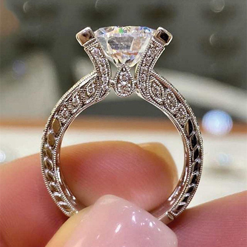 Nhẫn Đính Hôn Zircon Phong Cách Âu Mỹ Bán Chạy Thời Trang Cho Nữ