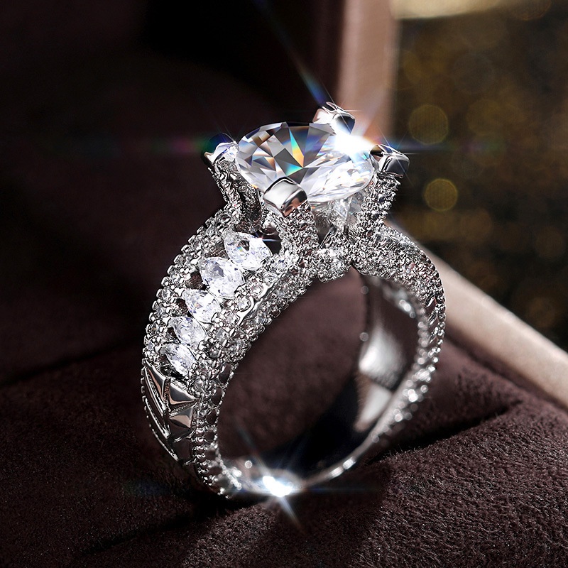 Nhẫn Đính Hôn Zircon Phong Cách Âu Mỹ Bán Chạy Thời Trang Cho Nữ