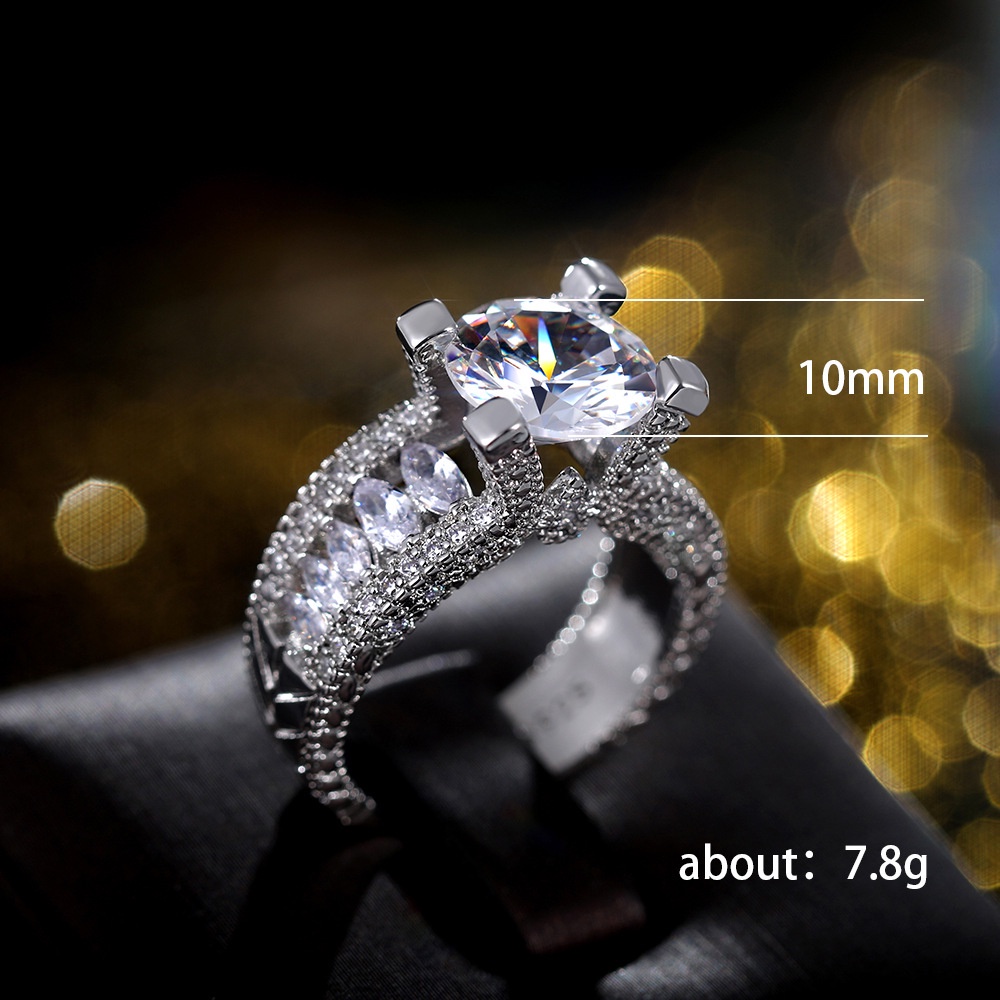 Nhẫn Đính Hôn Zircon Phong Cách Âu Mỹ Bán Chạy Thời Trang Cho Nữ