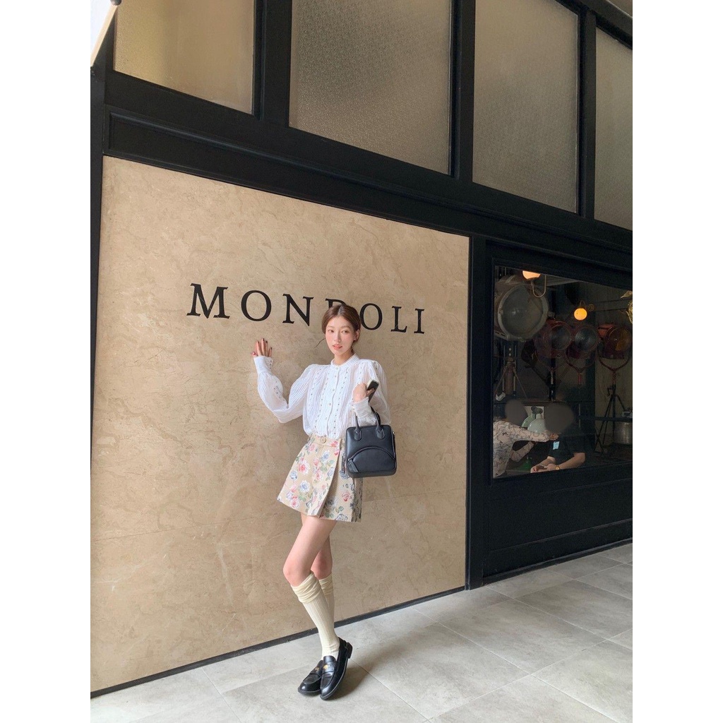 Nanyang Áo Sơ Mi Tay Phồng Thêu Họa Tiết Tinh Tế Thời Trang Mùa Thu Cho Mẹ Và Bé