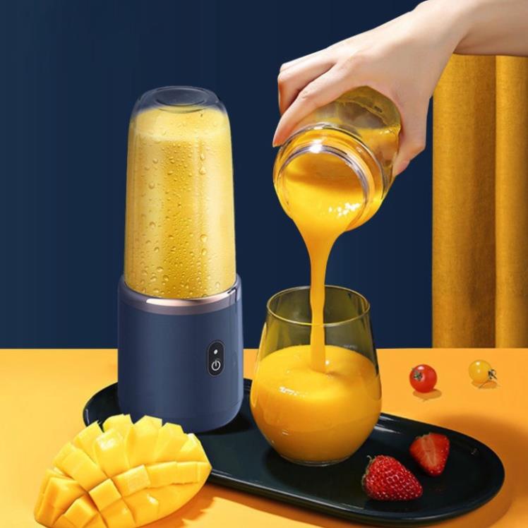 Máy Xay Sinh Tố Juicing Cup 300ML Cầm Tay 6 Lưỡi  Sử Dụng Pin Sạc Cổng USB Siêu Tiện Lợi ( LOGKENT)