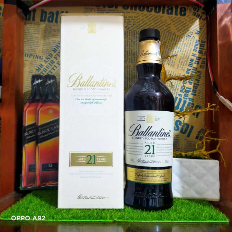 VỎ CHAI rượu ngoại dòng Ballantine 21 Full Box [New, rỗng]