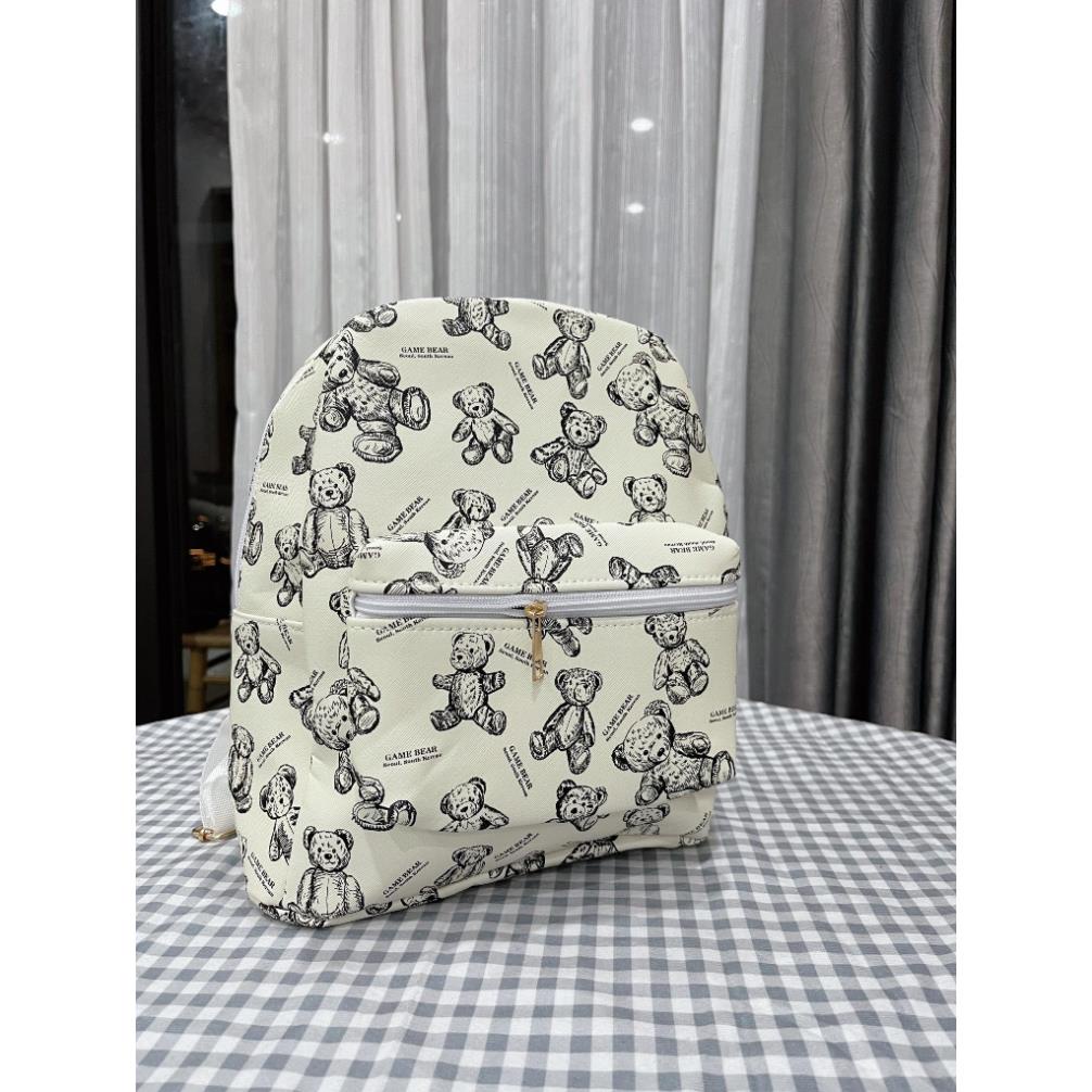 Balo Đi Học Nam Nữ Phối Gấu Cute Hàng cao Cấp 2023