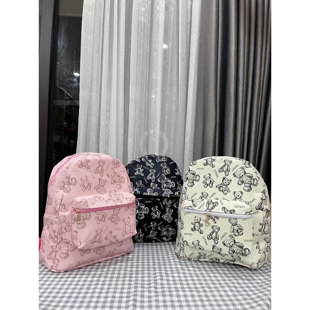 Balo Đi Học Nam Nữ Phối Gấu Cute Hàng cao Cấp 2023