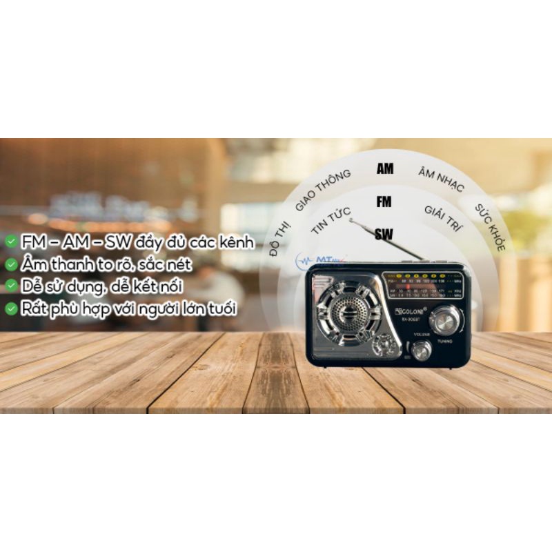 Loa Radio AM/FM/USB/TF/ Bluetooth/MP3 RX-906BT