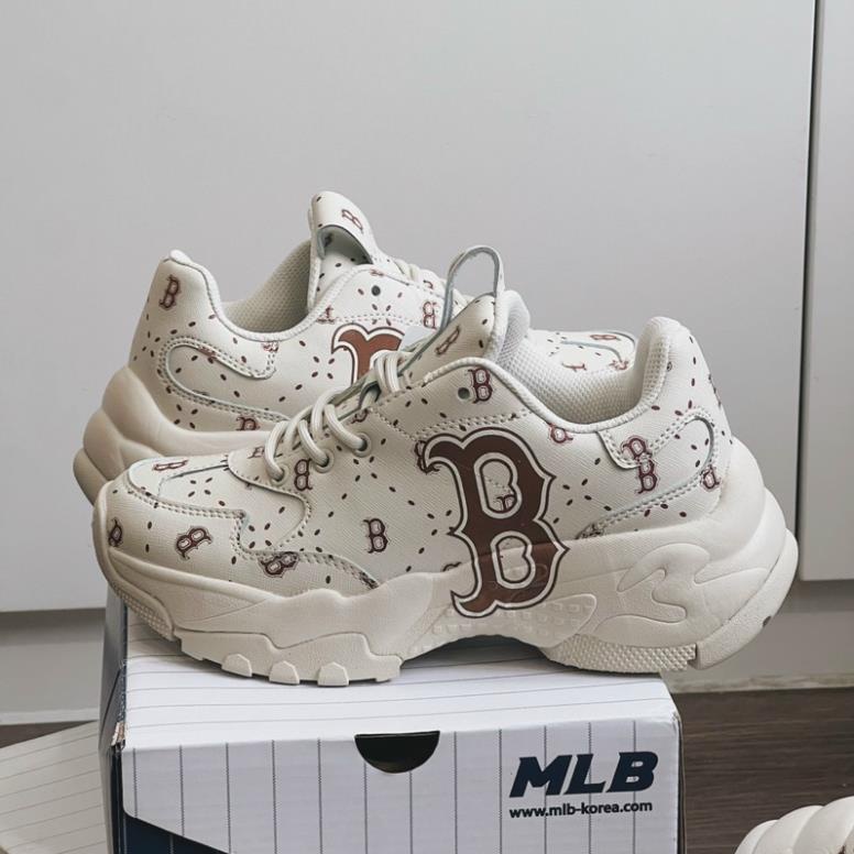 [HÀNG SẴN] Giày mlb mono b nâu mẫu mới, MLB CHUNKY SAFFIANO MẪU MỚI ảnh thật tự chụp fullbox+freeshi