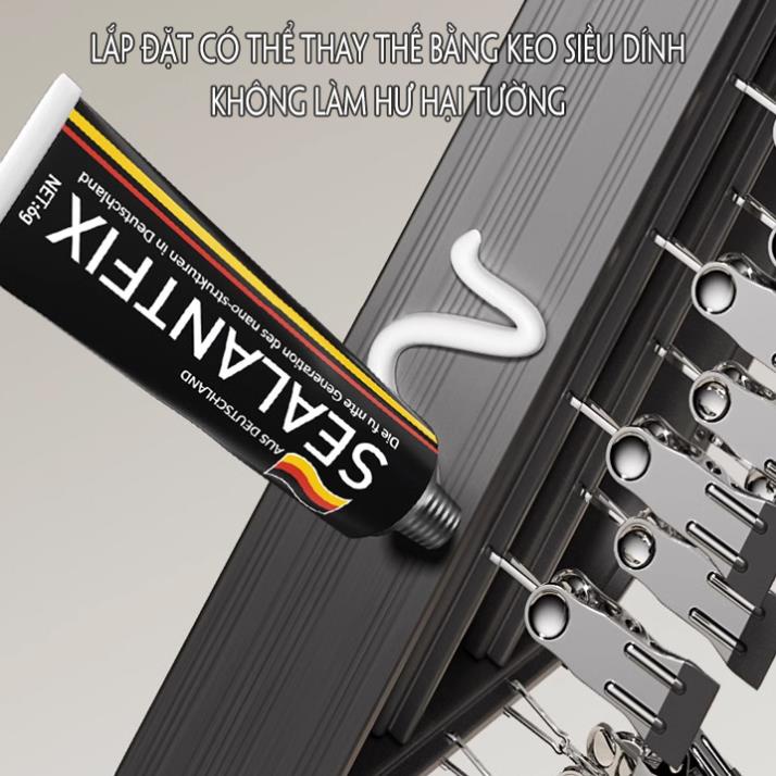 Móc phơi tất và đồ lót bằng thép không gỉ, móc chùm treo đồ 24 kẹp