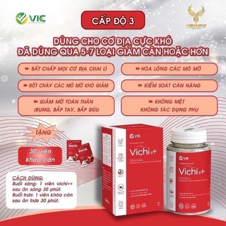 Giảm cân Vichi++ tăng kèm Viên uống khoá cân Hộp 30 viên