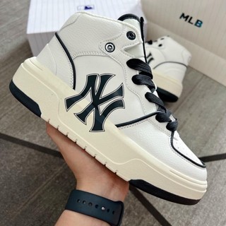 Giày Sneaker MLB Chunky Liner High New York Yankees White Black Màu Trắng Đen FullBoxBill