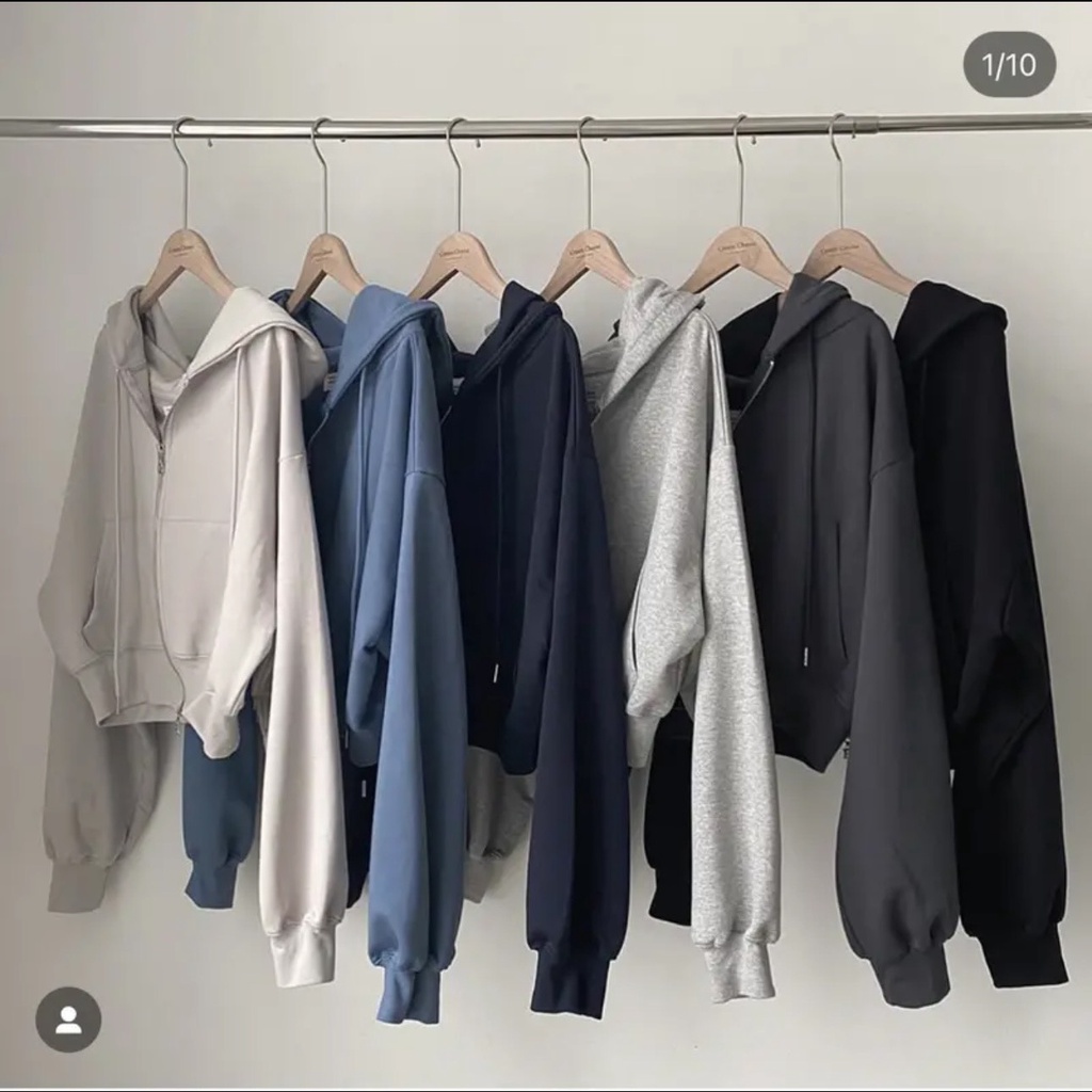 Áo khoác hoodie croptop nỉ Hàn dáng rộng siêu xinh mặc 4 mùa, hợp mọi thời đại